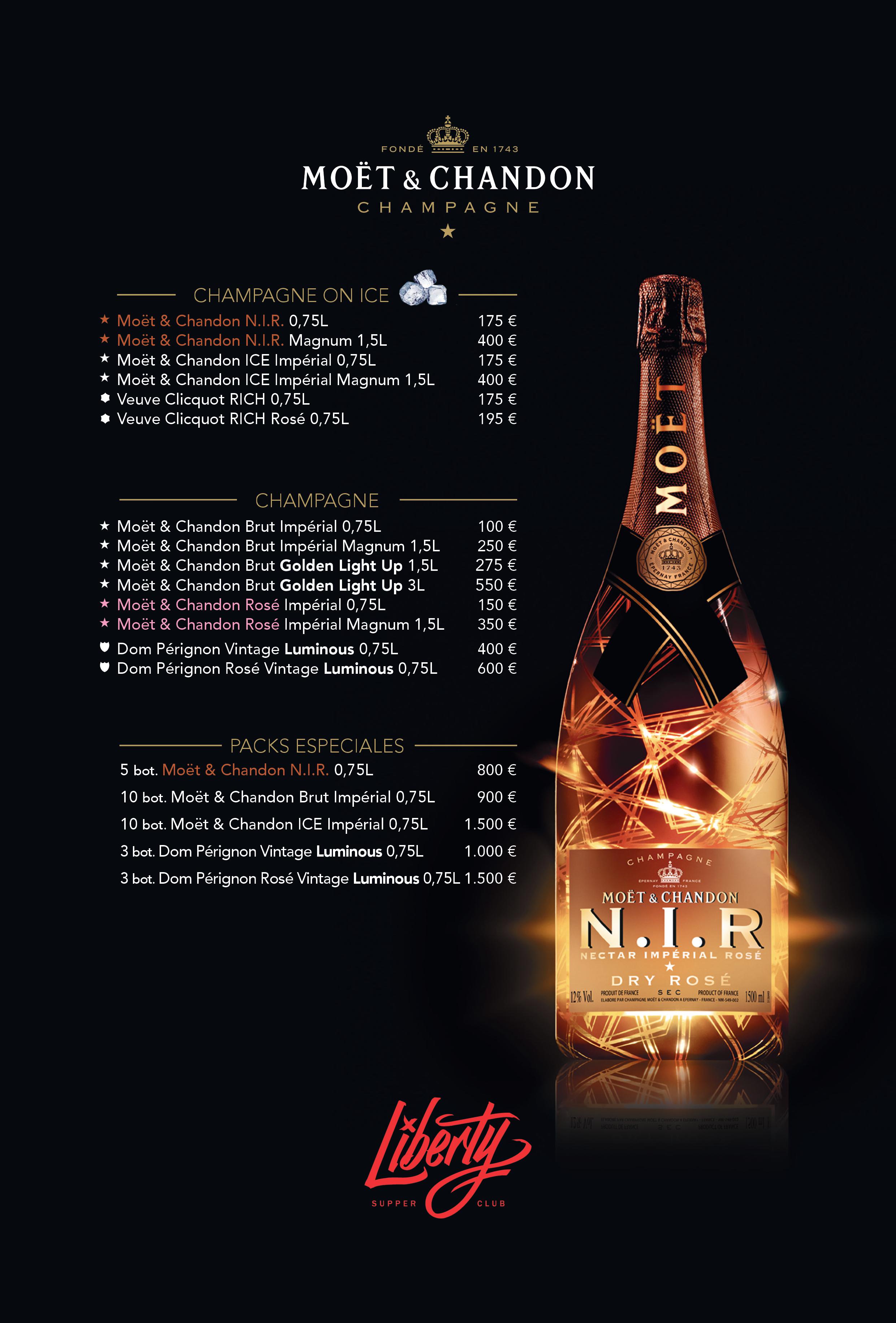 Carta y plano mesas vip Liberty Supper Club