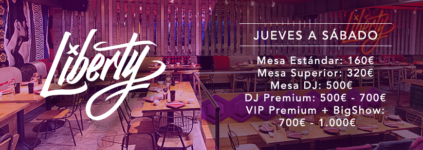 Mesas VIP Liberty Madrid