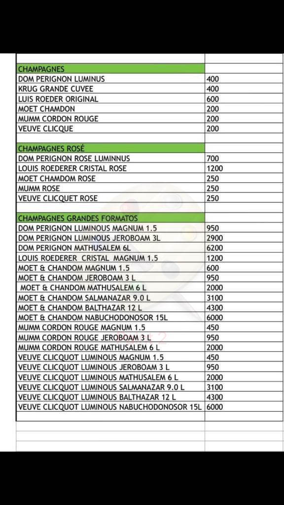 opium menu
